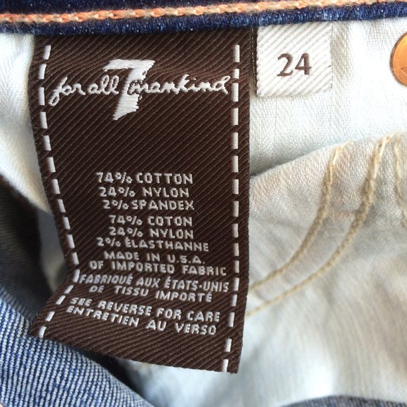 Seven 7 For All Mankind Womens Straight Leg Jeans 24 x 32 Low Rise Stretch NWT - Picture 12 of 12